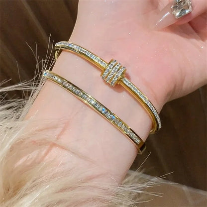 Gold Rhinestone Bracelets / Bangles