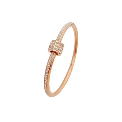 Zircon Titanium Rose Gold Bangles