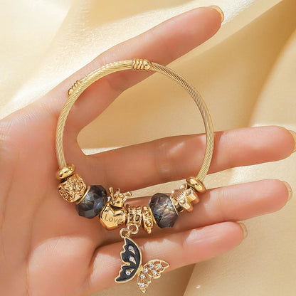 Stainless Steel Panjiadora Beaded Love Bracelet