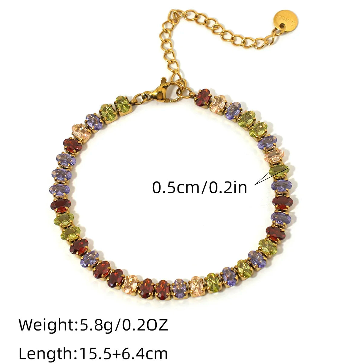 Geometric CZ Bezel Tennis Bracelet