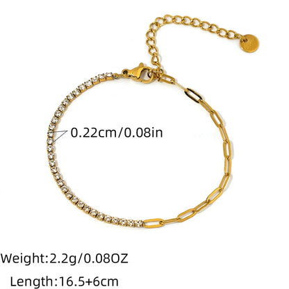 Geometric CZ Bezel Tennis Bracelet