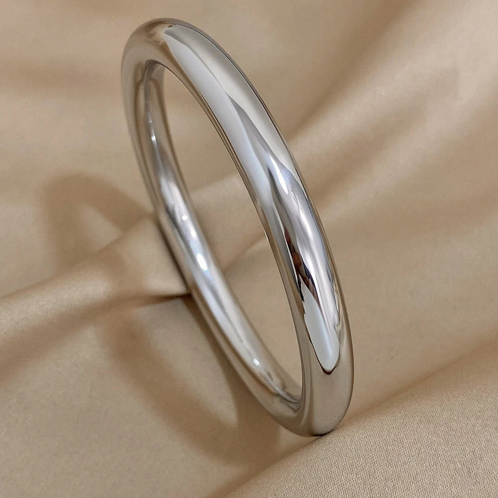 Glossy Solid Color Stainless Steel Bangle