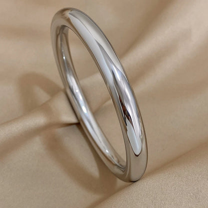 Glossy Solid Color Stainless Steel Bangle