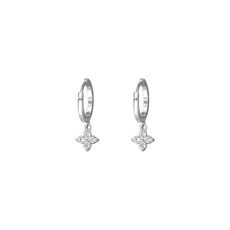 Sterling Silver Leaf Loop Earrings