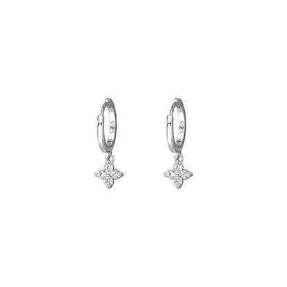 Sterling Silver Leaf Loop Earrings