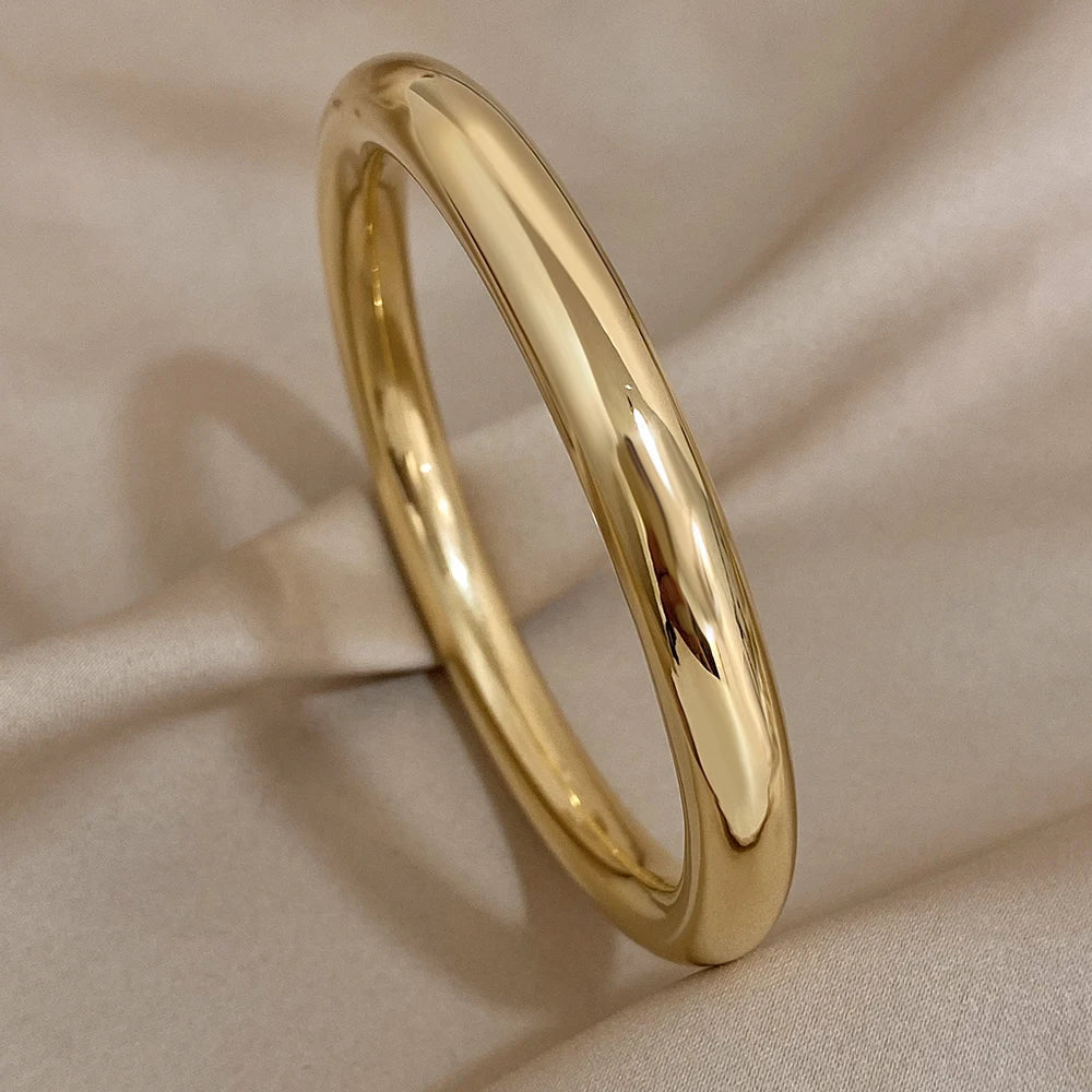 Glossy Solid Color Stainless Steel Bangle