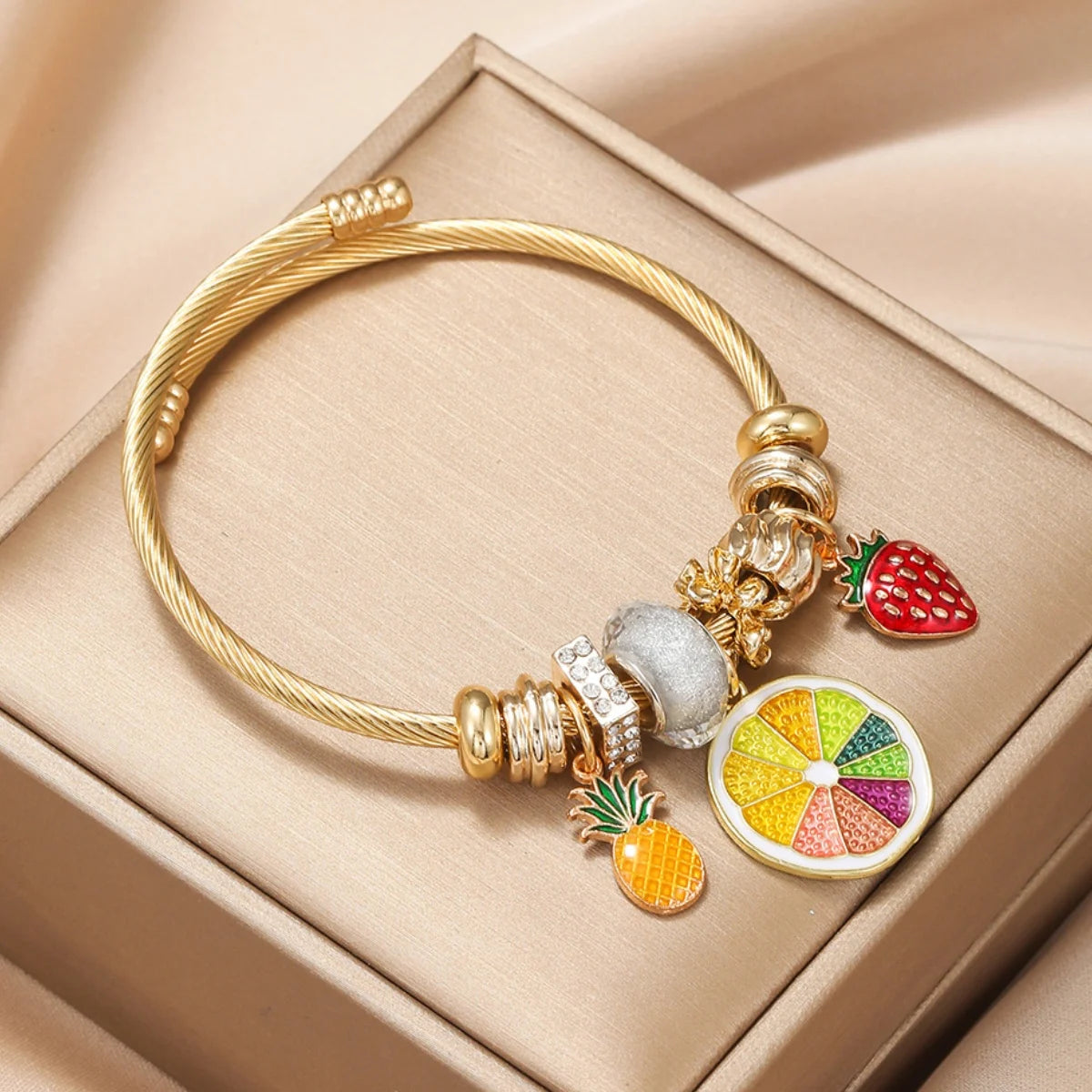 Stainless Steel Panjiadora Beaded Love Bracelet