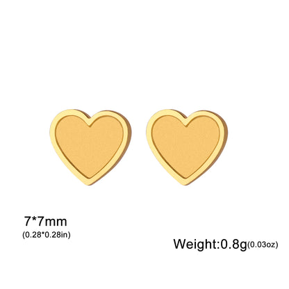 Lucktune Heart Stud Earrings Women Stainless Steel aros mujer Love Cutout Piercing Earrings Trend 2025 Kpop Jewelry Gift New
