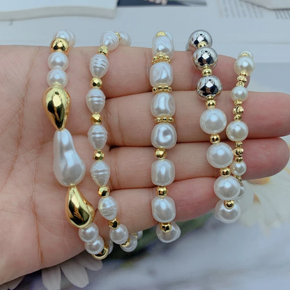 Exquisite luxury Irregular Imitation Pearl Chain Bracelet For Woman Trendy Jewelry Gift