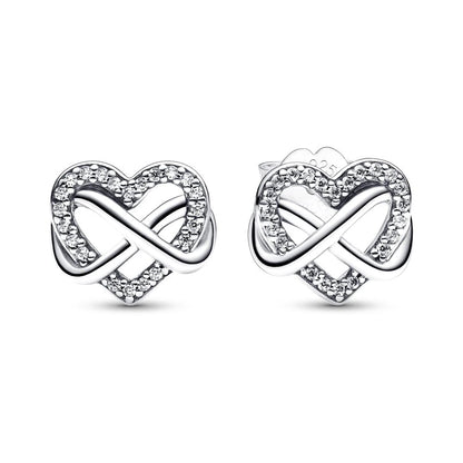New 925 Silver Earring Shaped Circle Pearls Drop Earring Sparkling Bow Stud Earrings PandKK Original For Women Gift Fine Jewelry