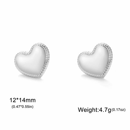 Lucktune Heart Stud Earrings Women Stainless Steel aros mujer Love Cutout Piercing Earrings Trend 2025 Kpop Jewelry Gift New