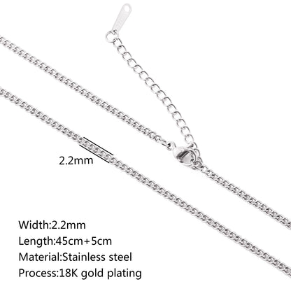 5pc 18K Gold Color PVD Plated Stainless Steel Cuba Cross O Ripple Twisted Chain Necklace Adjustable Chain DIY Necklace Wholesale
