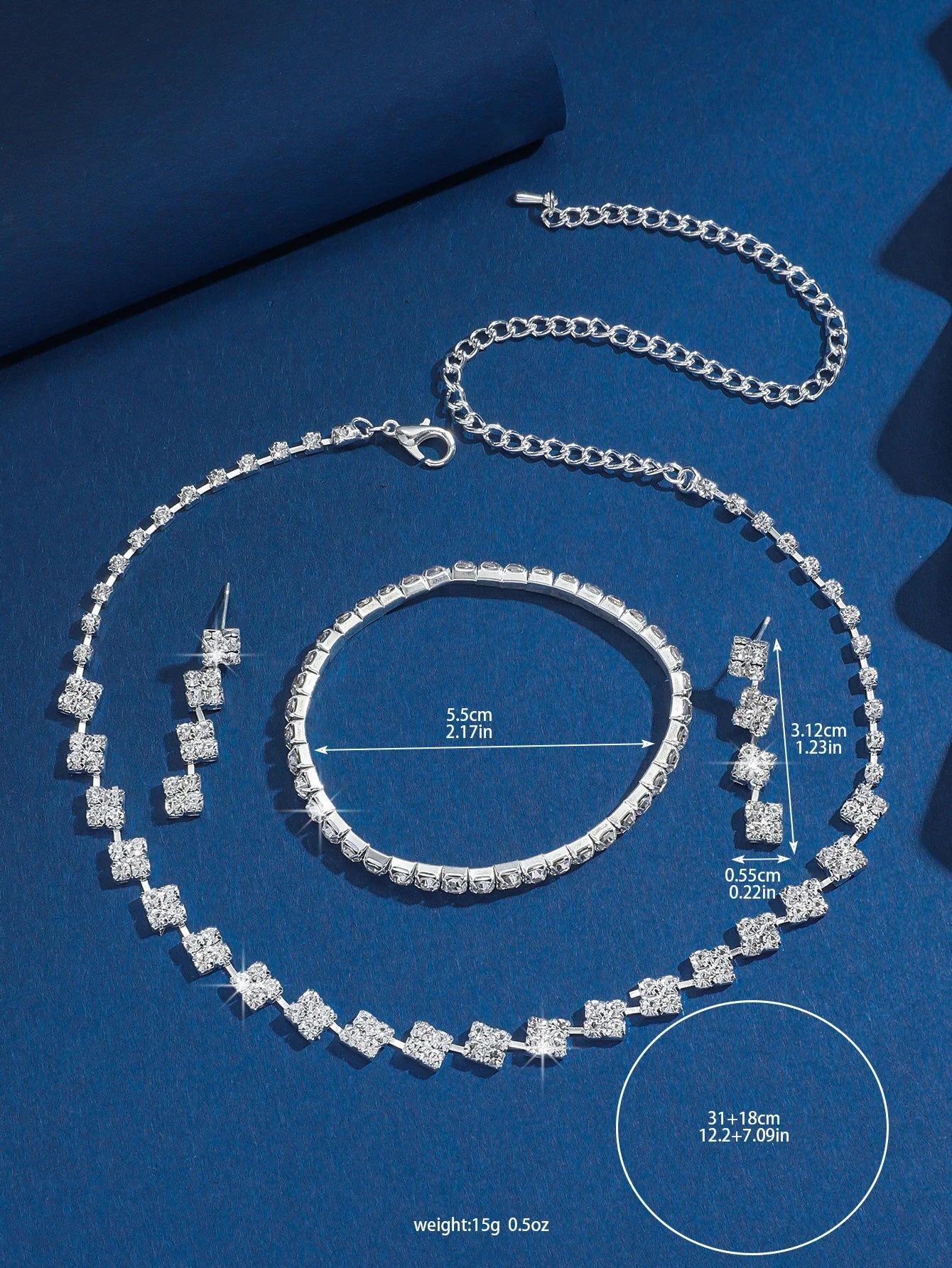 2025 heißer Verkauf Versilbert Zirkonia Schmuck-Set Hohe Qualität Luxus Halskette Ohrringe Und Armband 3 Stück Schmuck Frau Set