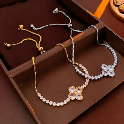 Zircon Gold Charm Bracelet