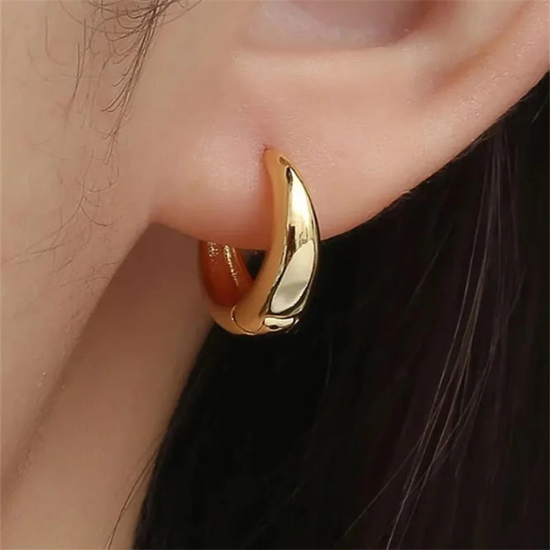 New Fashion Stainless Steel Women's Water droplets Earrings Titanium Needle18K Gold Plated Earrings  Jewelry Christmas Gift