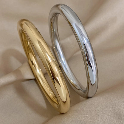 Glossy Solid Color Stainless Steel Bangle