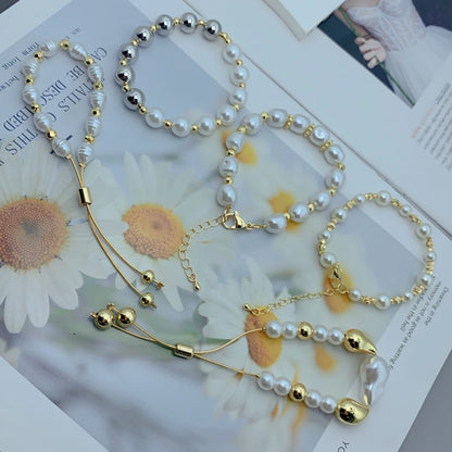 Exquisite luxury Irregular Imitation Pearl Chain Bracelet For Woman Trendy Jewelry Gift