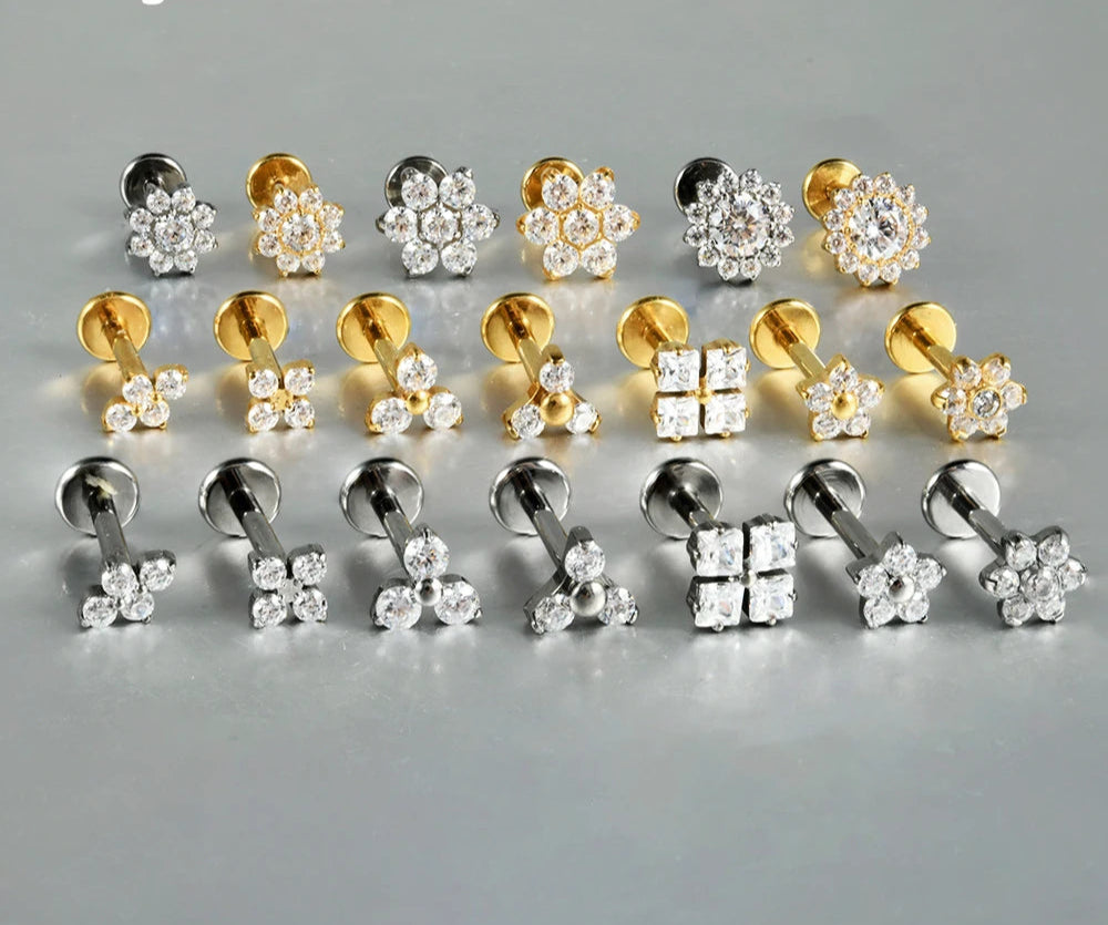 Titanium Flower Stud