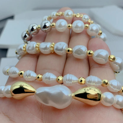 Exquisite luxury Irregular Imitation Pearl Chain Bracelet For Woman Trendy Jewelry Gift