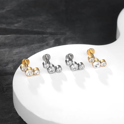 Titanium Crystal Ear Studs