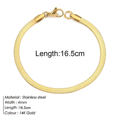 Gold Color Bracelet Stainless Steel Twist Cuban Chain Bracelet for Women Chain Bracelet Jewelry Gifts Wholesale Dropshipping