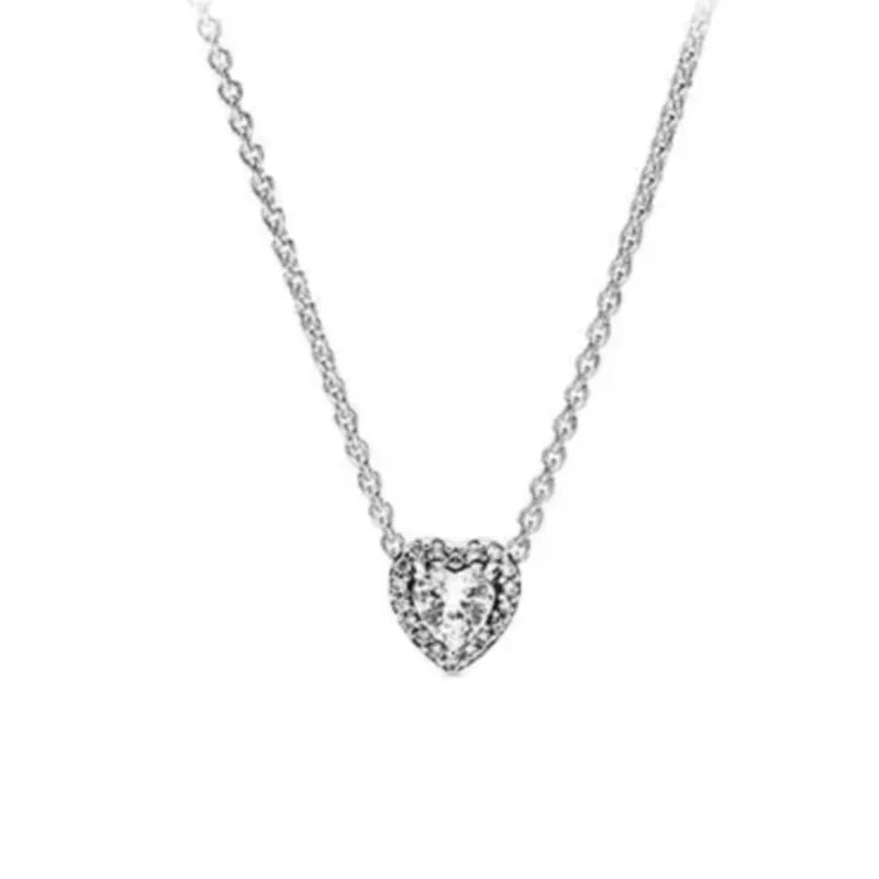New Love Heart Zircon Pendant Necklace Original DIY Women Key chain Jewelry Decoration Bracelet Accessories Charm Beads