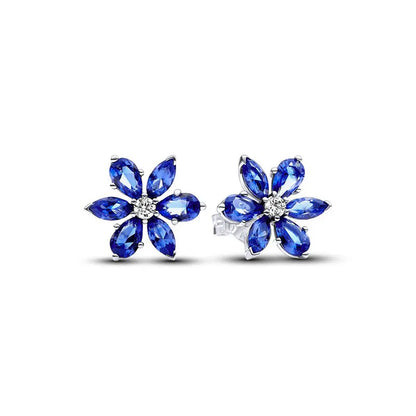 New 925 Silver Earring Shaped Circle Pearls Drop Earring Sparkling Bow Stud Earrings PandKK Original For Women Gift Fine Jewelry