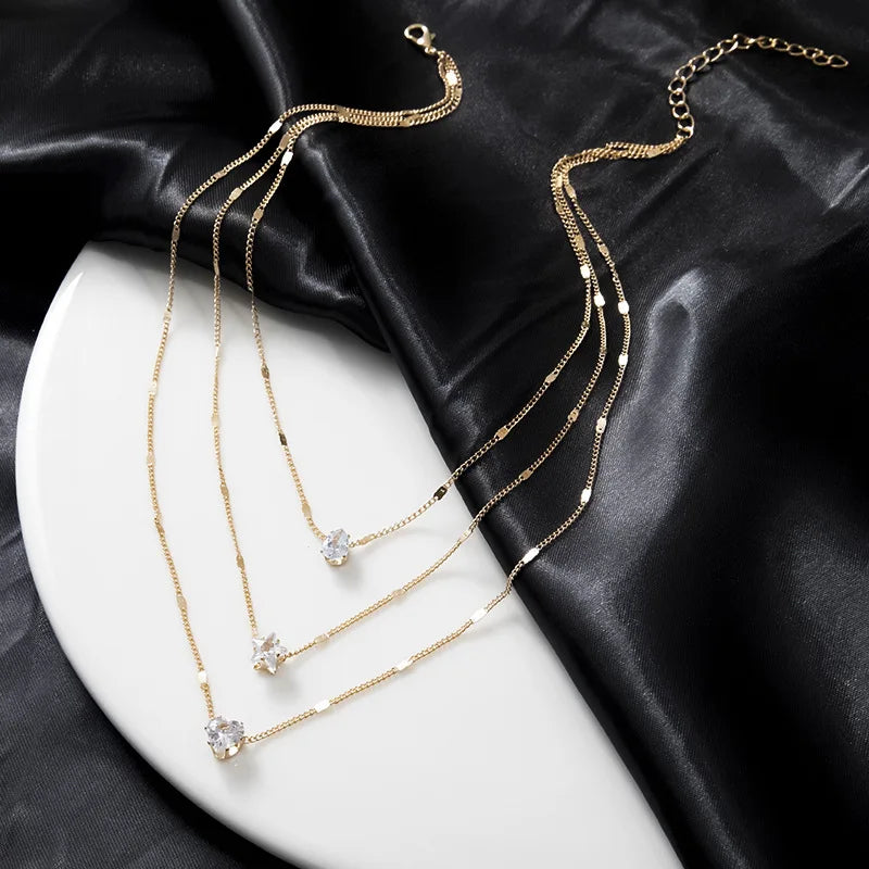 Zircon Heart Pendant Necklace