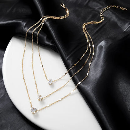 Zircon Heart Pendant Necklace