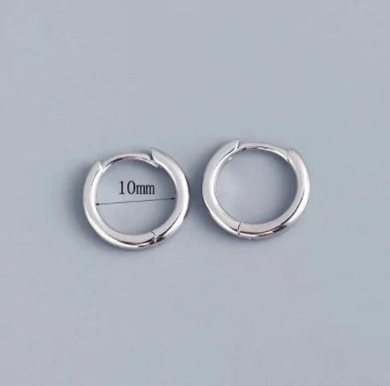 2PCS Tiny Stainless Steel Huggie Small Hoop Earrings For Women Round Circle Punk Unisex Rock Earring Cartilage Piercing Jewelry