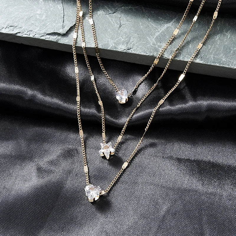 Zircon Heart Pendant Necklace