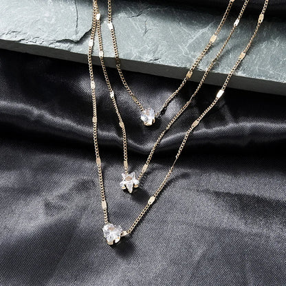 Zircon Heart Pendant Necklace
