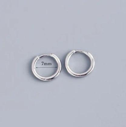 2PCS Tiny Stainless Steel Huggie Small Hoop Earrings For Women Round Circle Punk Unisex Rock Earring Cartilage Piercing Jewelry