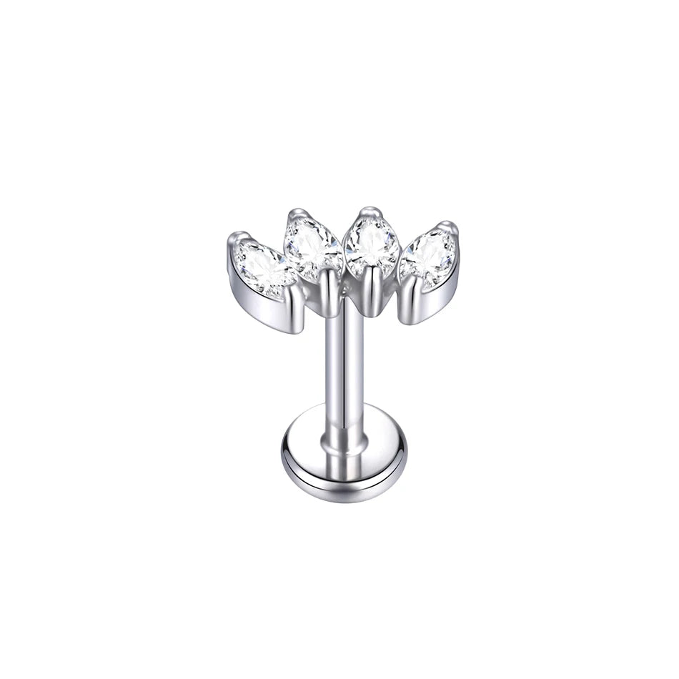 Titanium Crystal Ear Studs