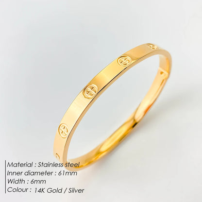 Stainless Steel Shiny Rhinestone Bangle