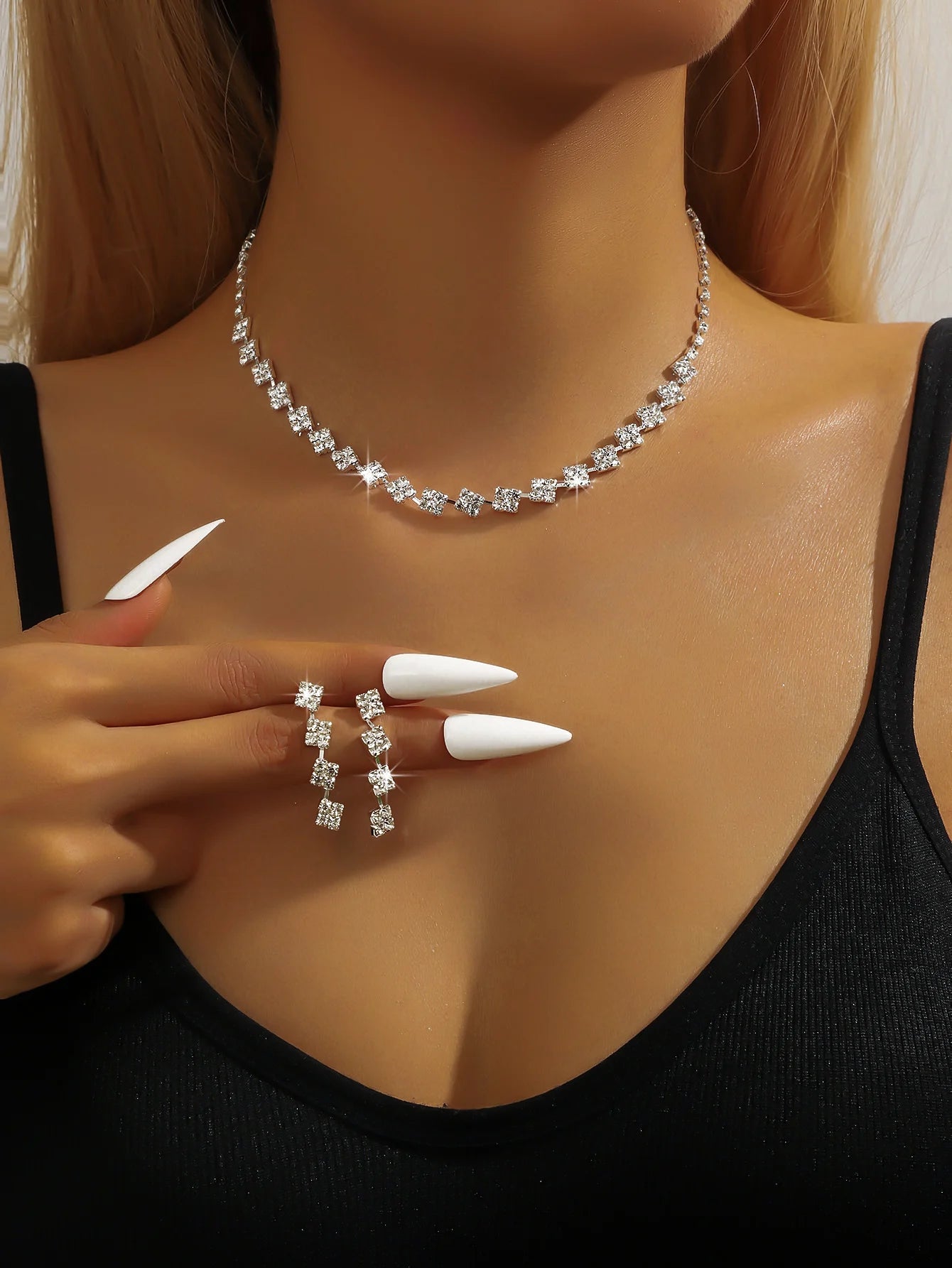 2025 heißer Verkauf Versilbert Zirkonia Schmuck-Set Hohe Qualität Luxus Halskette Ohrringe Und Armband 3 Stück Schmuck Frau Set