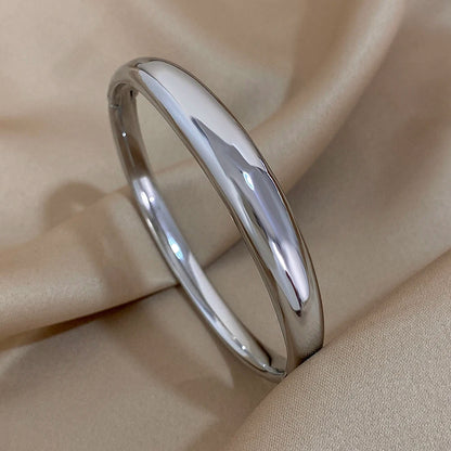 Glossy Solid Color Stainless Steel Bangle