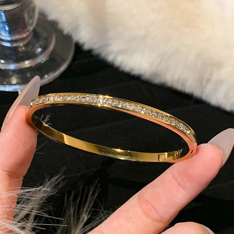 Gold Rhinestone Bracelets / Bangles