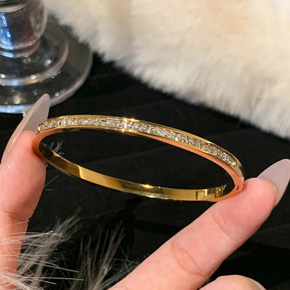 Gold Rhinestone Bracelets / Bangles