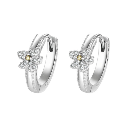 925 Silver Hoop Infinite Love Earrings Blue Flower White Stone Golden Round Heart Shape Pendant Earrings For Women DIY Jewelry
