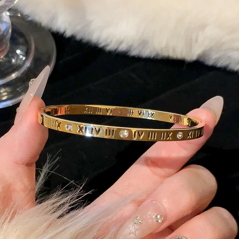 Gold Rhinestone Bracelets / Bangles