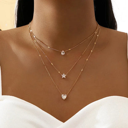 Zircon Heart Pendant Necklace