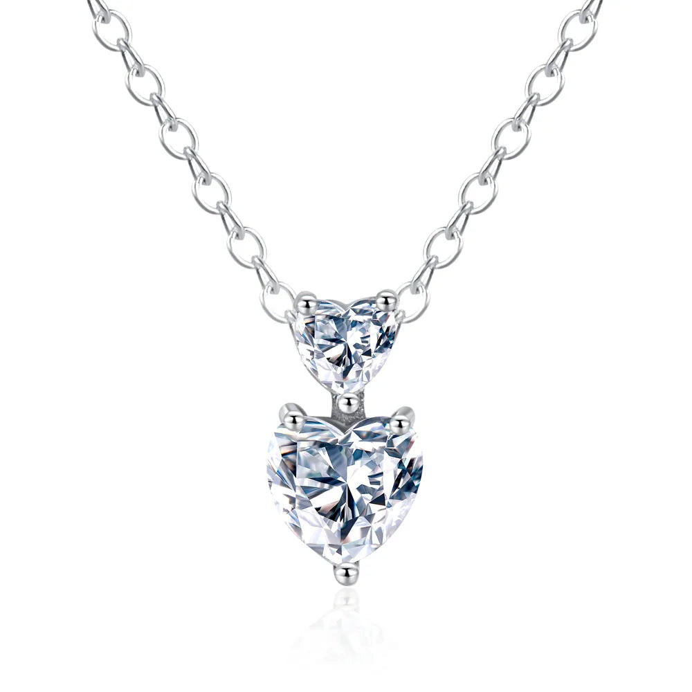 New Love Heart Zircon Pendant Necklace Original DIY Women Key chain Jewelry Decoration Bracelet Accessories Charm Beads