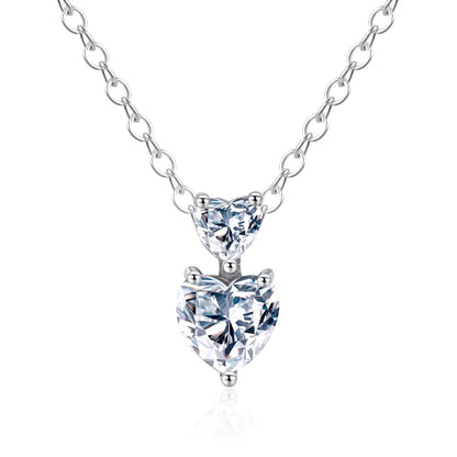 New Love Heart Zircon Pendant Necklace Original DIY Women Key chain Jewelry Decoration Bracelet Accessories Charm Beads