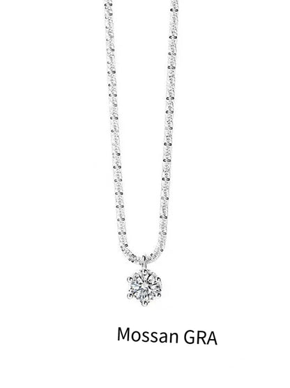 TEN CARATS 1-2CT Women's Necklace Super Sparkly D Color VVS1 Moissanite Pendant S925 sterling silver chain plated 18K white gold