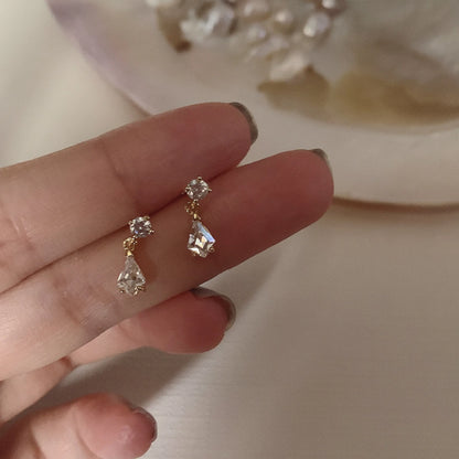 Crystal Water Drop Stud Earrings