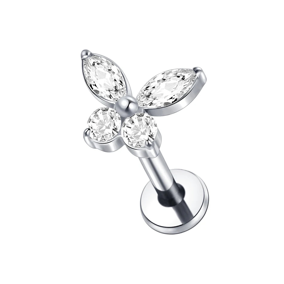 Titanium Crystal Ear Studs