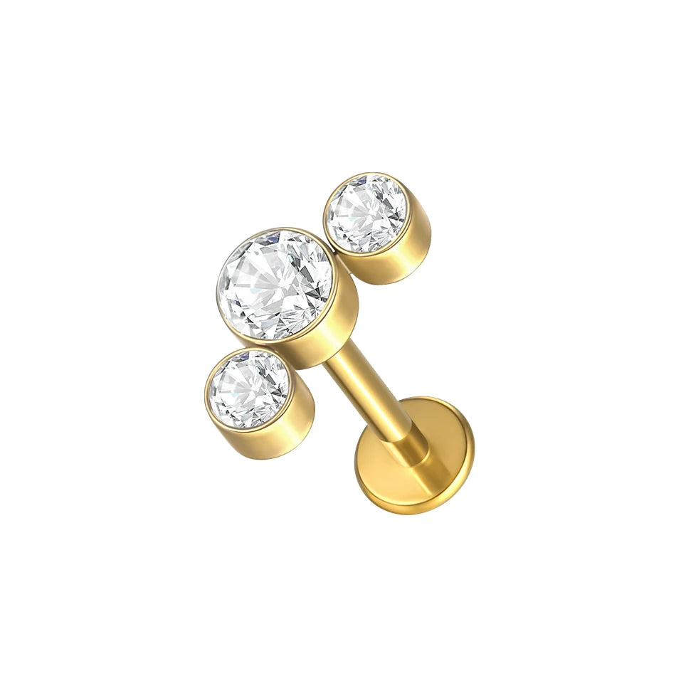Titanium Crystal Ear Studs
