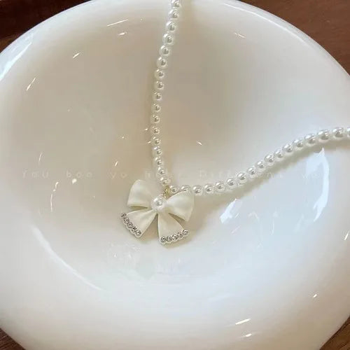2025 New Women's Pearl Necklace Kpop Gold Color Beads Pendant Necklaces Goth Double Layer Chain Choker for Women Fashion Jewelry