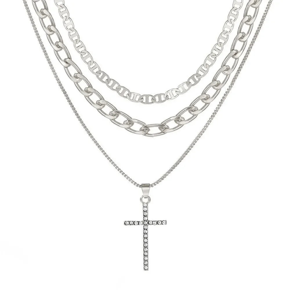 Cross Necklace for Women Stackable Stacked Stacking Layering Layered Necklaces Gold Necklace Cross Pendant Diamond Jewelry Gift